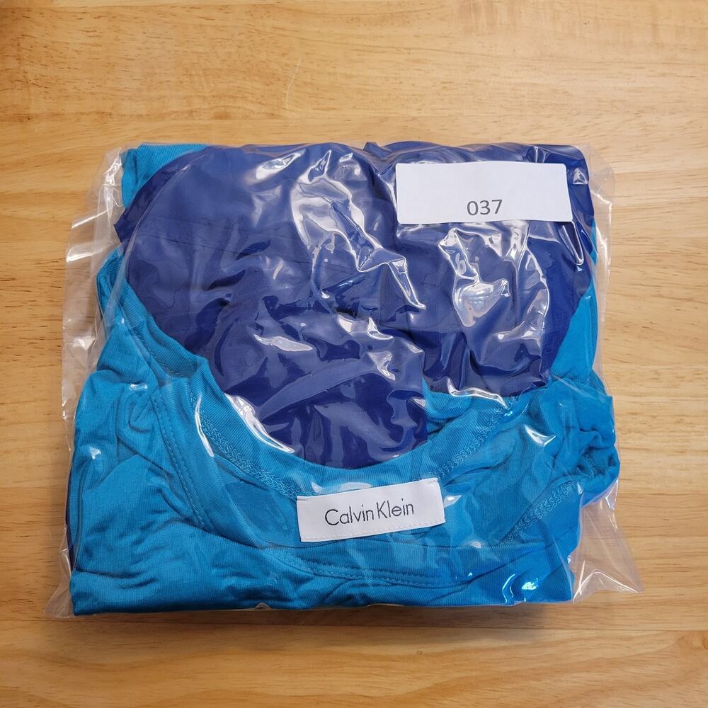 Calvin Klein Dress Womens Medium Asymmetrical Ruffle Aqua Blue Beach - Picture 16 of 16